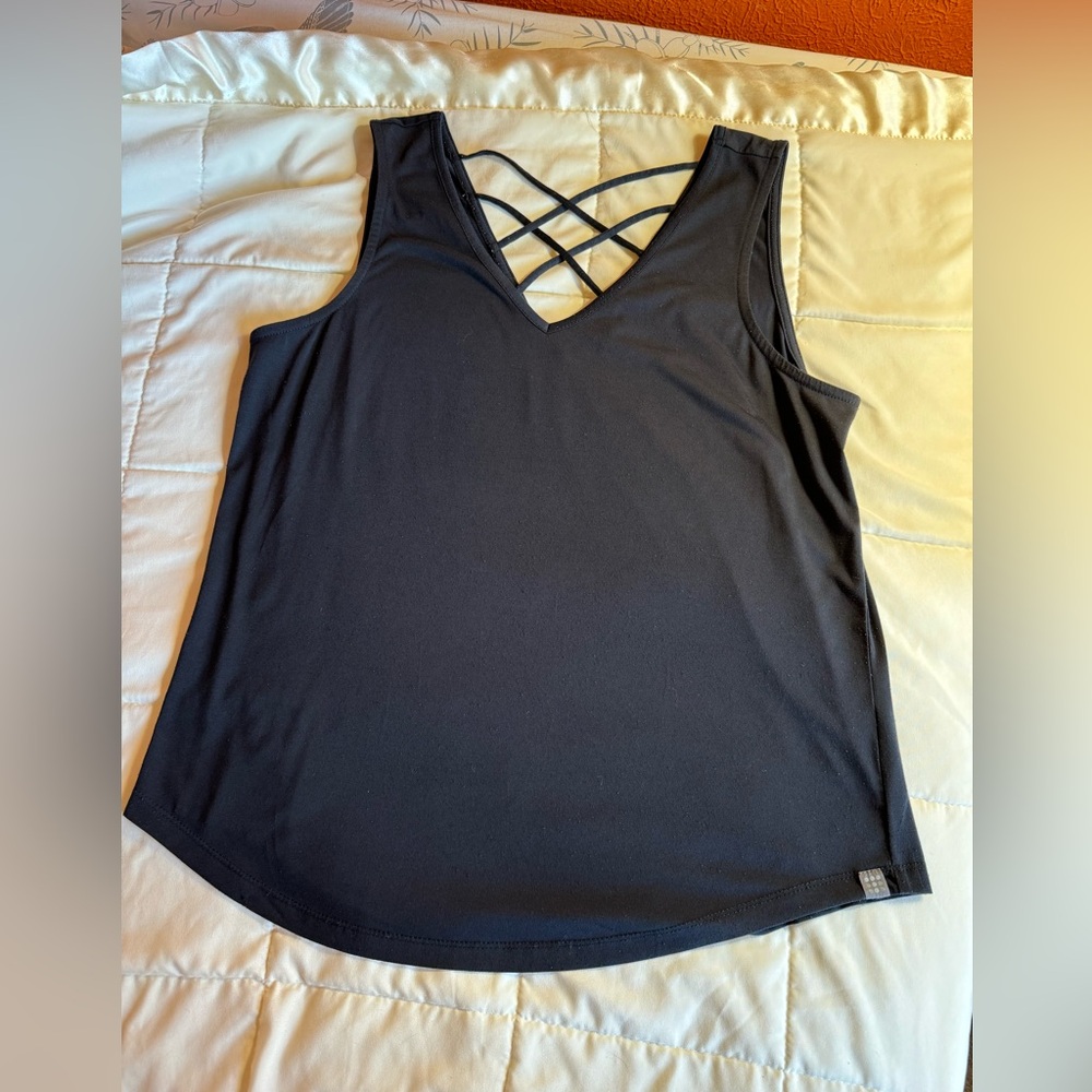 Title 9 Yasumi Open Back Tank Top, Black, Size L